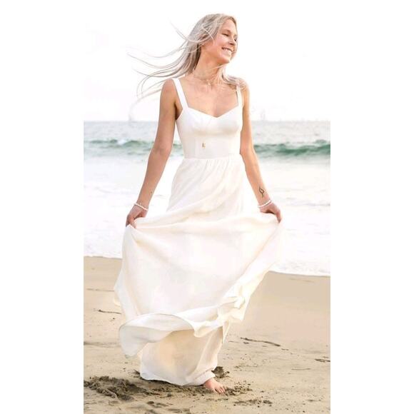 Reformation Hollyhock Ivory Cream Lecce Maxi Bride Bridal Gown Wedding Dress XS - Picture 4 of 16